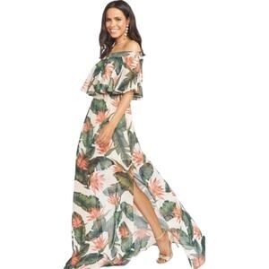 Show Me Your Mumu Hacienda Chiffon Maxi Dress XS Paradise Found Tropical Floral